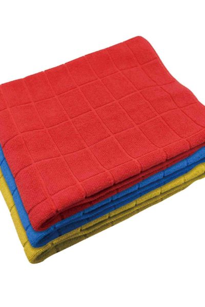 Microfiber bathroom cleaning cloth with grid pattern