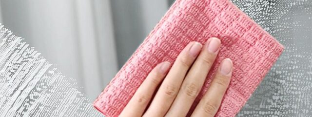 Pink Microfiber Stripes PU Cloth